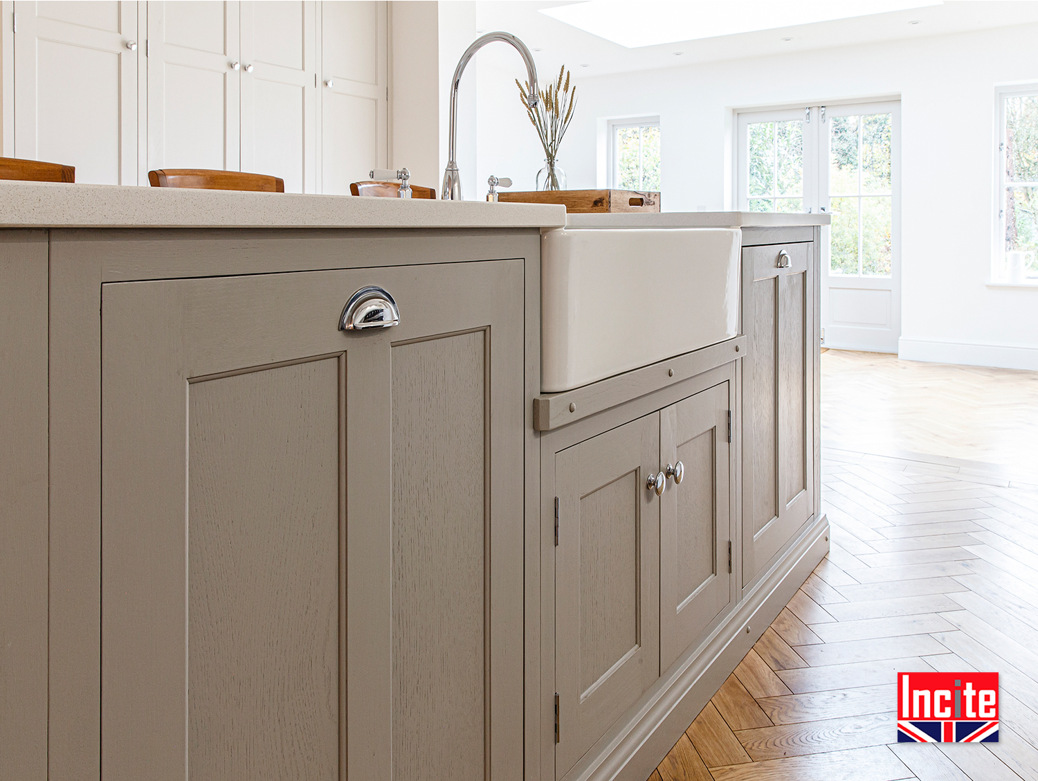 Lamp Room Gray and Ammonite Custom Kitchen Incite Interiors